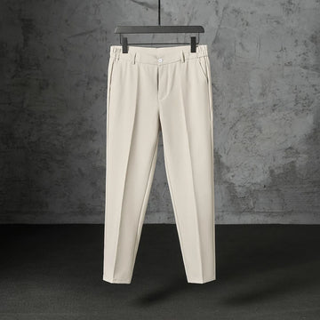 New Fashion Male Suit Pants Light Luxury Draped Cropped Button-down Business Casual Pants Premium Slim-fit Elegant Dress Trouser